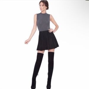 Alice + Olivia Suede A-Line Miniskirt
